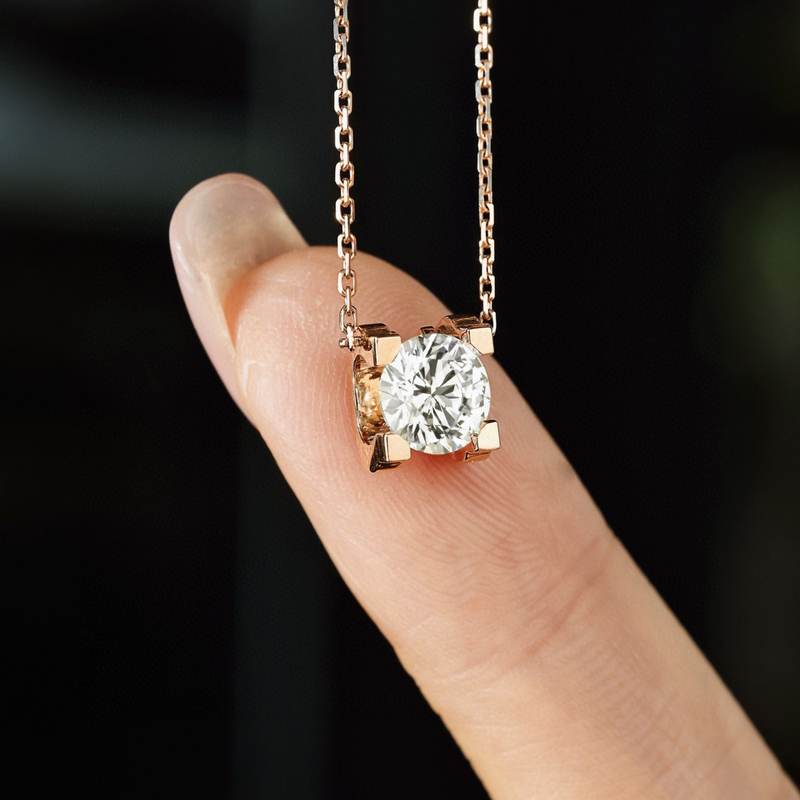 Saint Jacques Lab-Grown Diamond Necklace 18K White Gold Bull Head Rose Gold Gold Pt950 Platinum Pendant Cnc