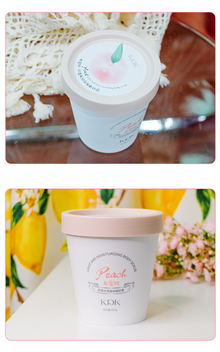 KDK Peach Ice Cream Body Scrub Lột da gà, tẩy tế bào chết, làm sạch sâu và làm trắng da toàn thân tẩy da chết body đào