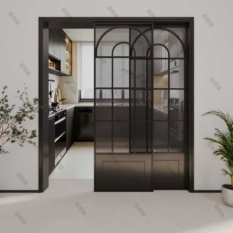 Perfect System of Three-Linkage Sliding Doors for Open Kitchen, Balcony Glass Partition Door, Hidden Pocket Door