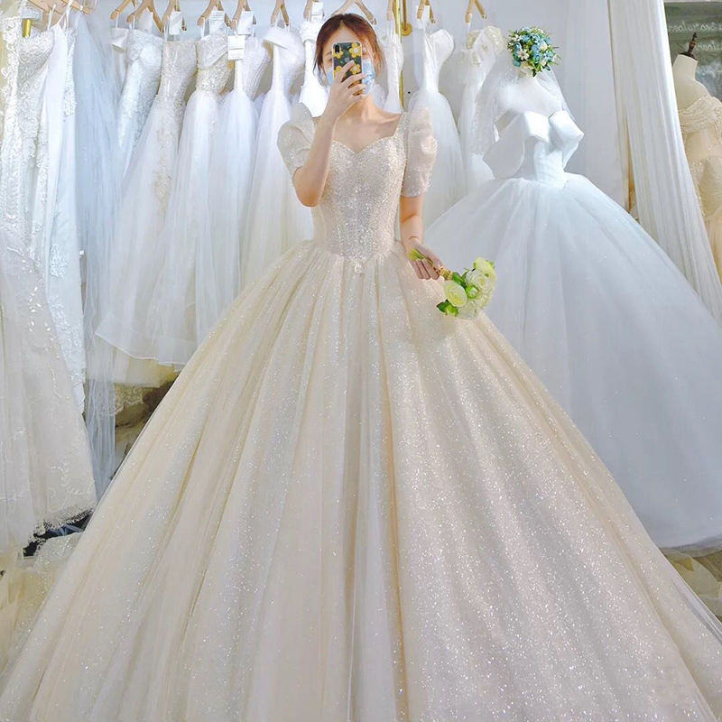 Wedding dress for bride for pregnant, french style, 2023 collection, city style, plus size