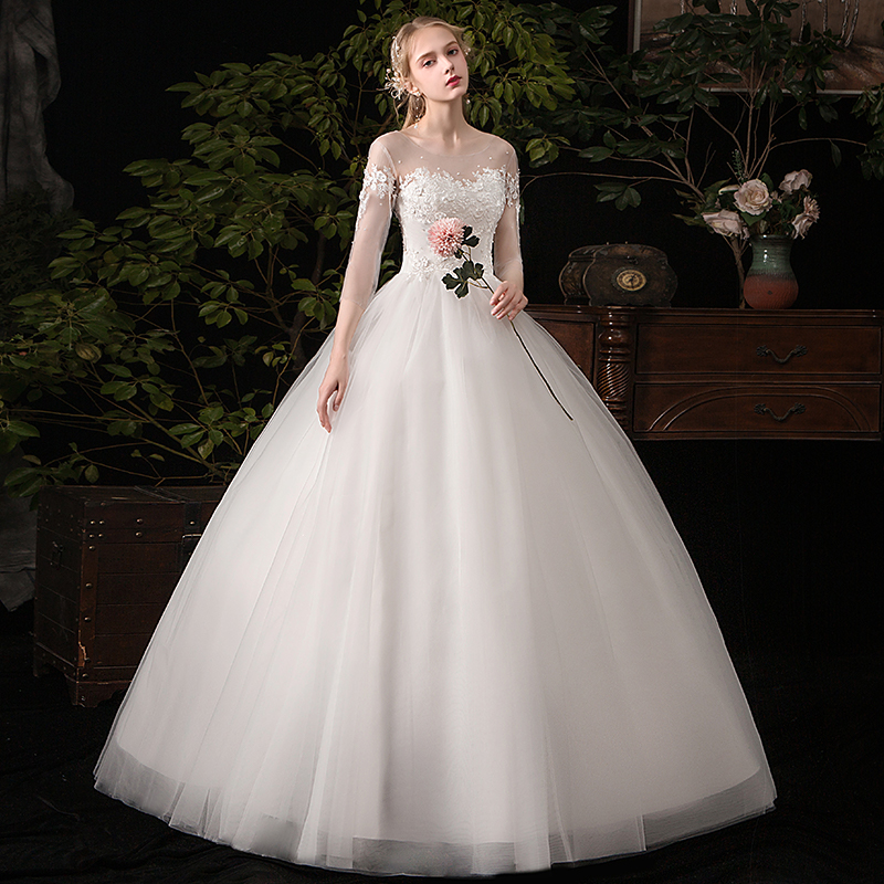 Light wedding dress 2021 new bride forest is thin super immortal dreams and simple, simple out of the gauze French wedding girl Light wedding dress 2021 new bride forest is thin super immortal dreams and simple, simple out of the gauze French wedding girl