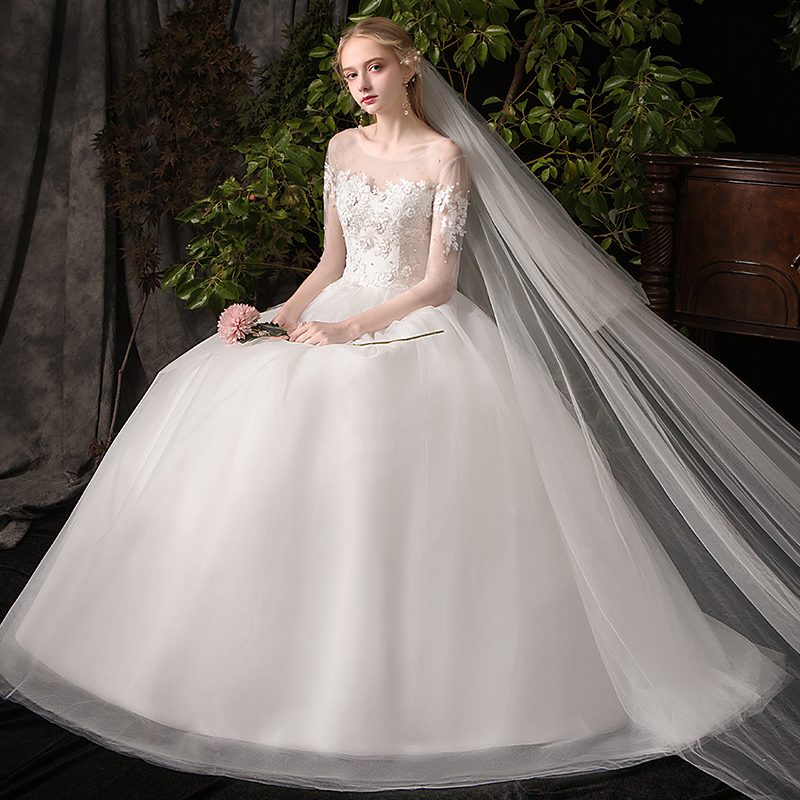 Light wedding dress 2021 new bride forest is thin super immortal dreams and simple, simple out of the gauze French wedding girl Light wedding dress 2021 new bride forest is thin super immortal dreams and simple, simple out of the gauze French wedding girl