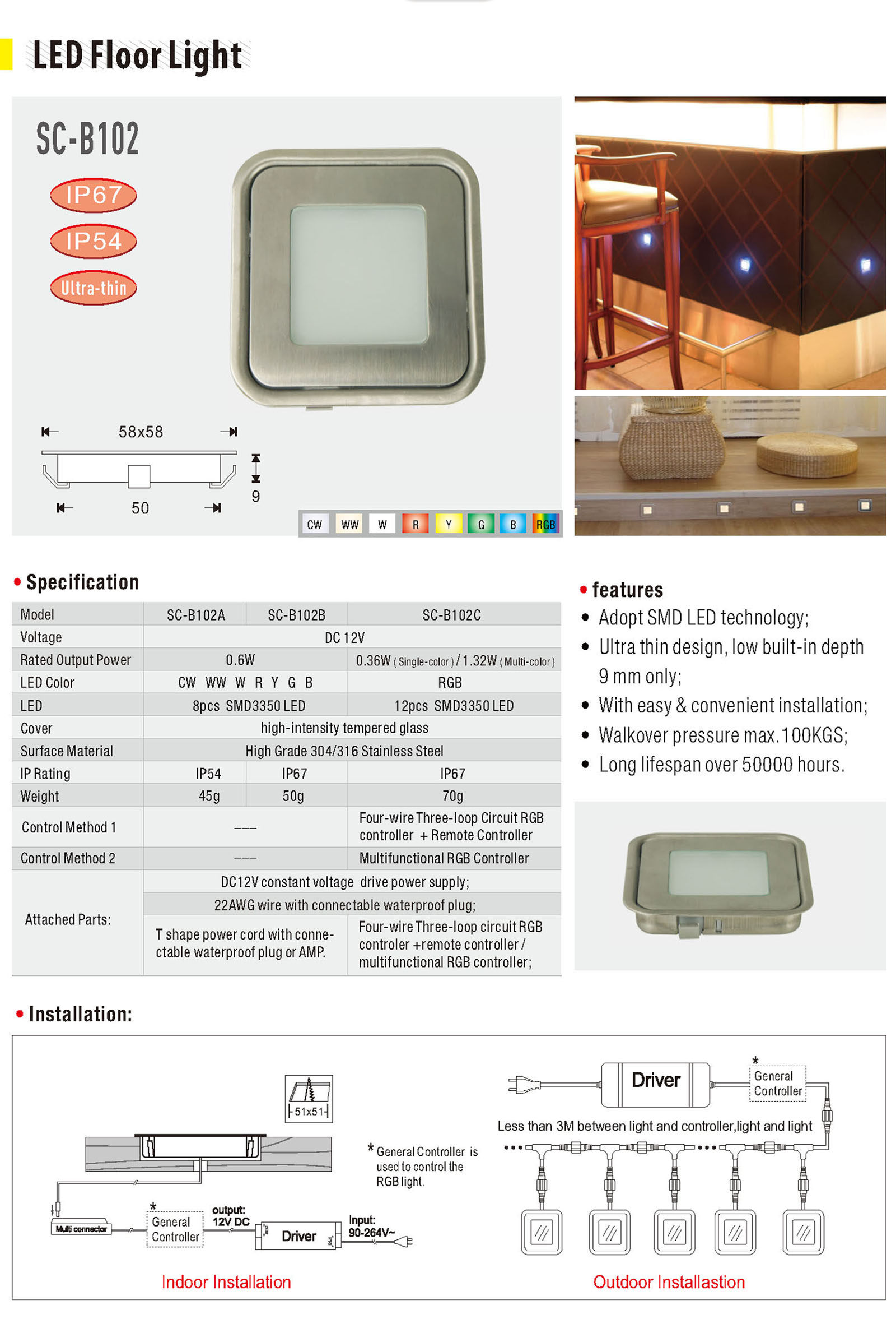 户外防水 led地板灯埋地灯地脚灯台阶灯嵌墙灯甲板灯踏步灯满天星详情10