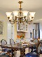 All-Copper High-End American-Style Duplex Living Room Chandelier, Luxurious Mezzanine Staircase Dining Room Lamp, Modern Simple Retro Lamp