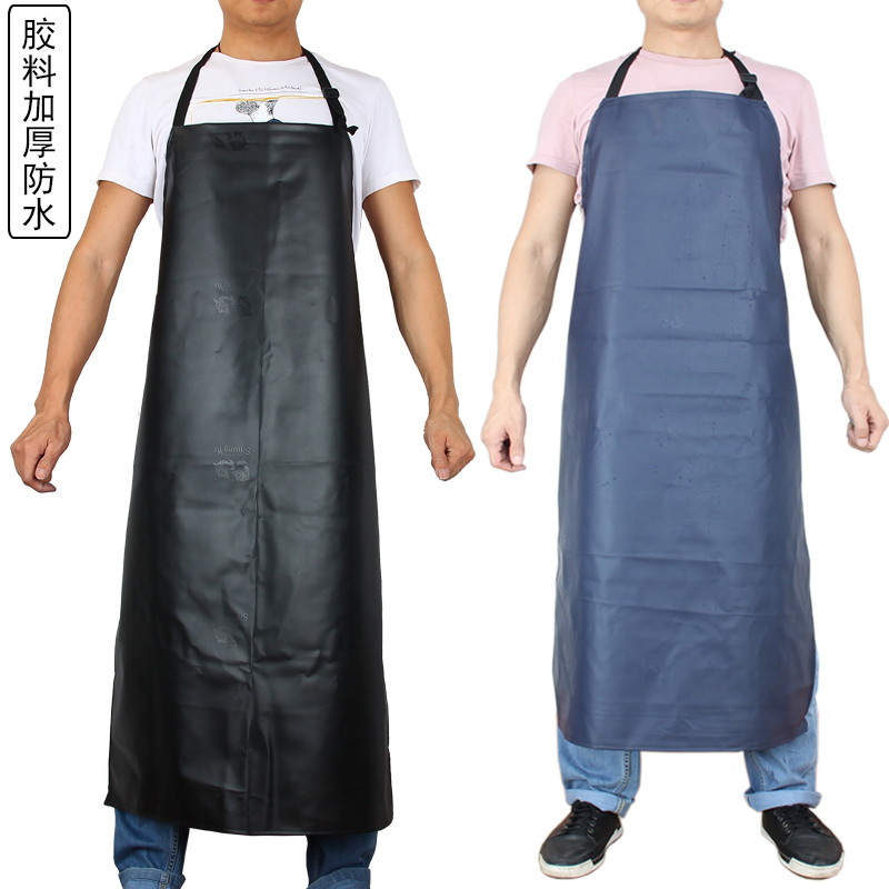 Double Fishing Card Gum Leather Waterproof Oil Apron Kitchen Thicken Wear and abrasion Wholesale Industry Men and women Lauprotect vest-style adults