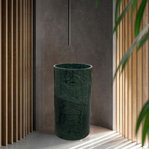 Customized black and white root Indian green jazz white fish belly gray bathroom natural marble art one-piece original stone column basin