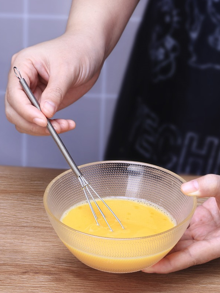 Mini egg beater stirring stick small egg beater egg pumping mini stainless steel kitchen multi-functional manual mixer