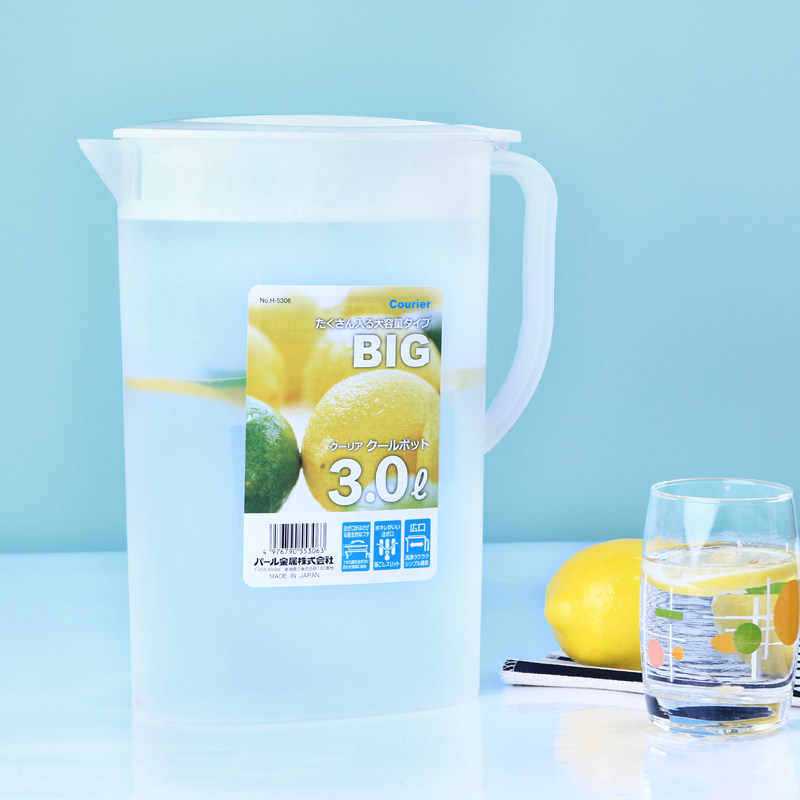 Japan imports PEARL COLD KETTLE PLASTIC WITH LID HEAT-RESISTANT COOL OPEN KETTLE HOME LARGE CAPACITY JUICE COLD WATER KETTLE