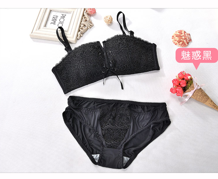 Không có dấu vết không có vòng thép ren ít phụ nữ áo ngực nhỏ tập hợp dây kéo bộ sưu tập gợi cảm của bộ đồ lót sữa mỏng đồ lót phụ nữ