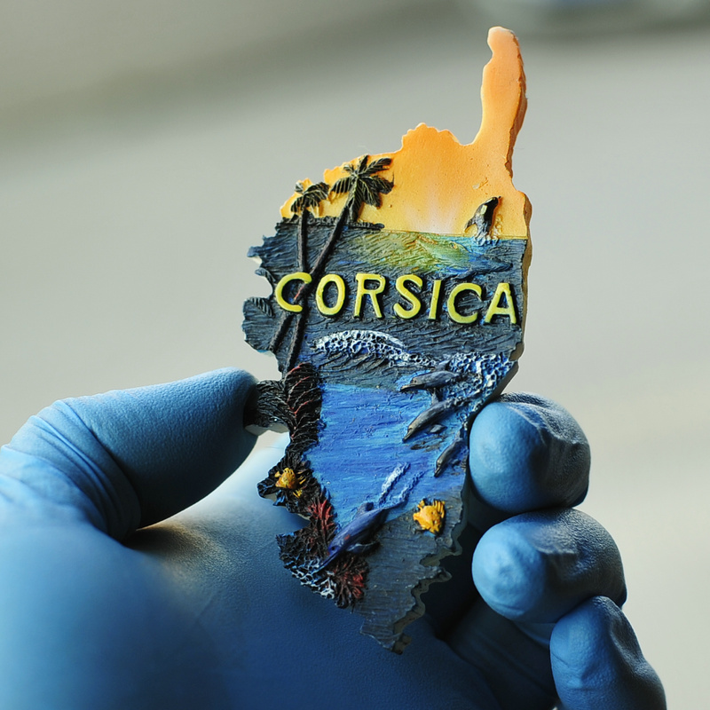 Biding Hall Souvenir Gifts New Brigades Back Resin Creative refrigerators Pastes French Corsican islands Fig.