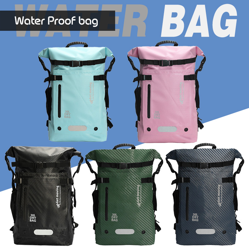 カーボンファイバー製トラベルショルダースポーツアウトドア収納バッグビーチスイミング防水バッグ乾湿分離大容量バックパック