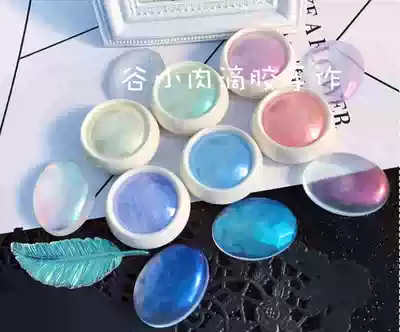 Handmade DIY crystal glue material colorful transparent color ice through magic mirror powder mold coloring jelly color system