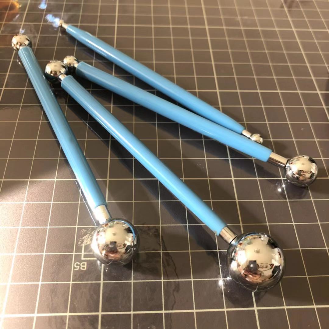 Pill pen ball stick 4 sets of heat shrinkable piece hairpin flower clay soft pottery hand fondant tool 4 sets of stainless steel carving group