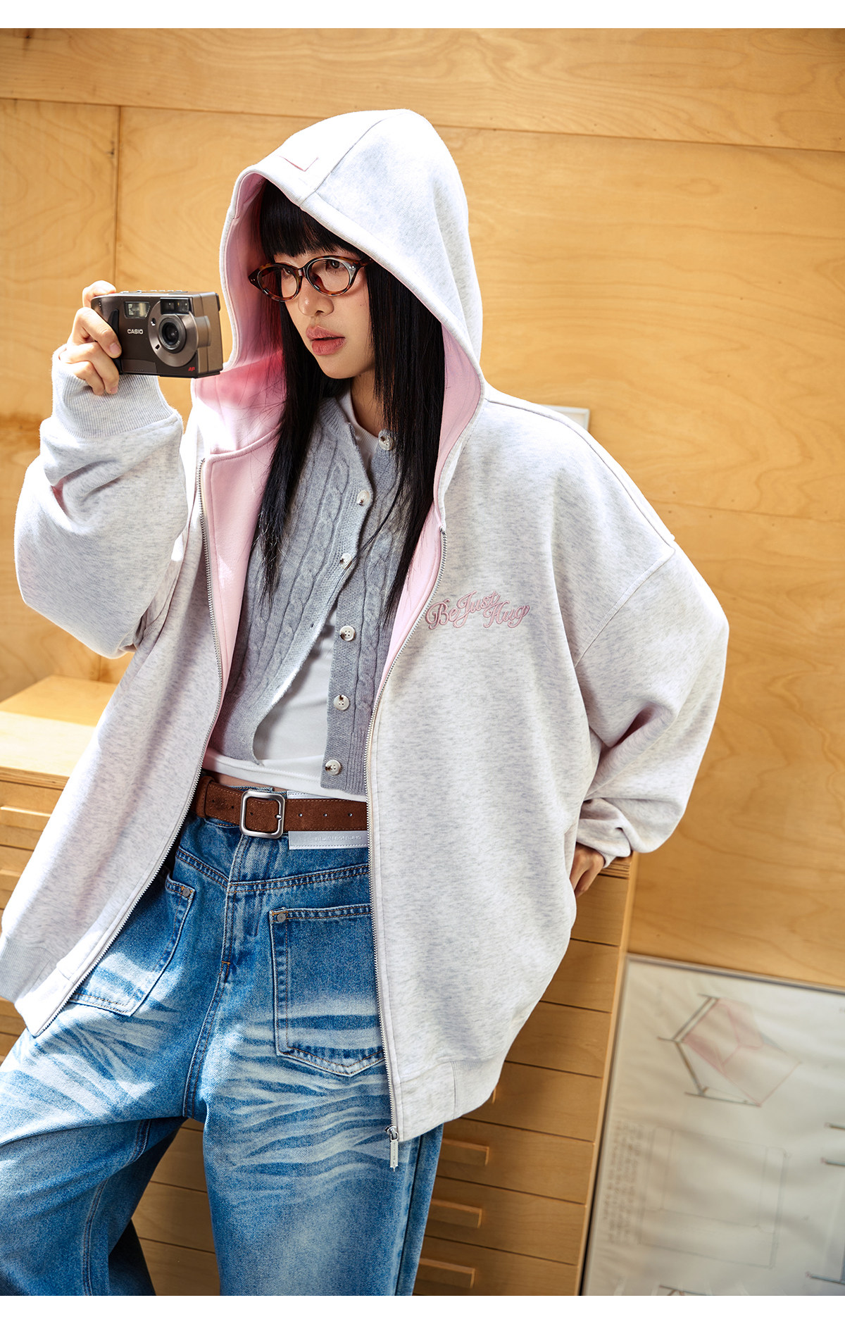 BJHG Not Working Zip-Up Hoodie