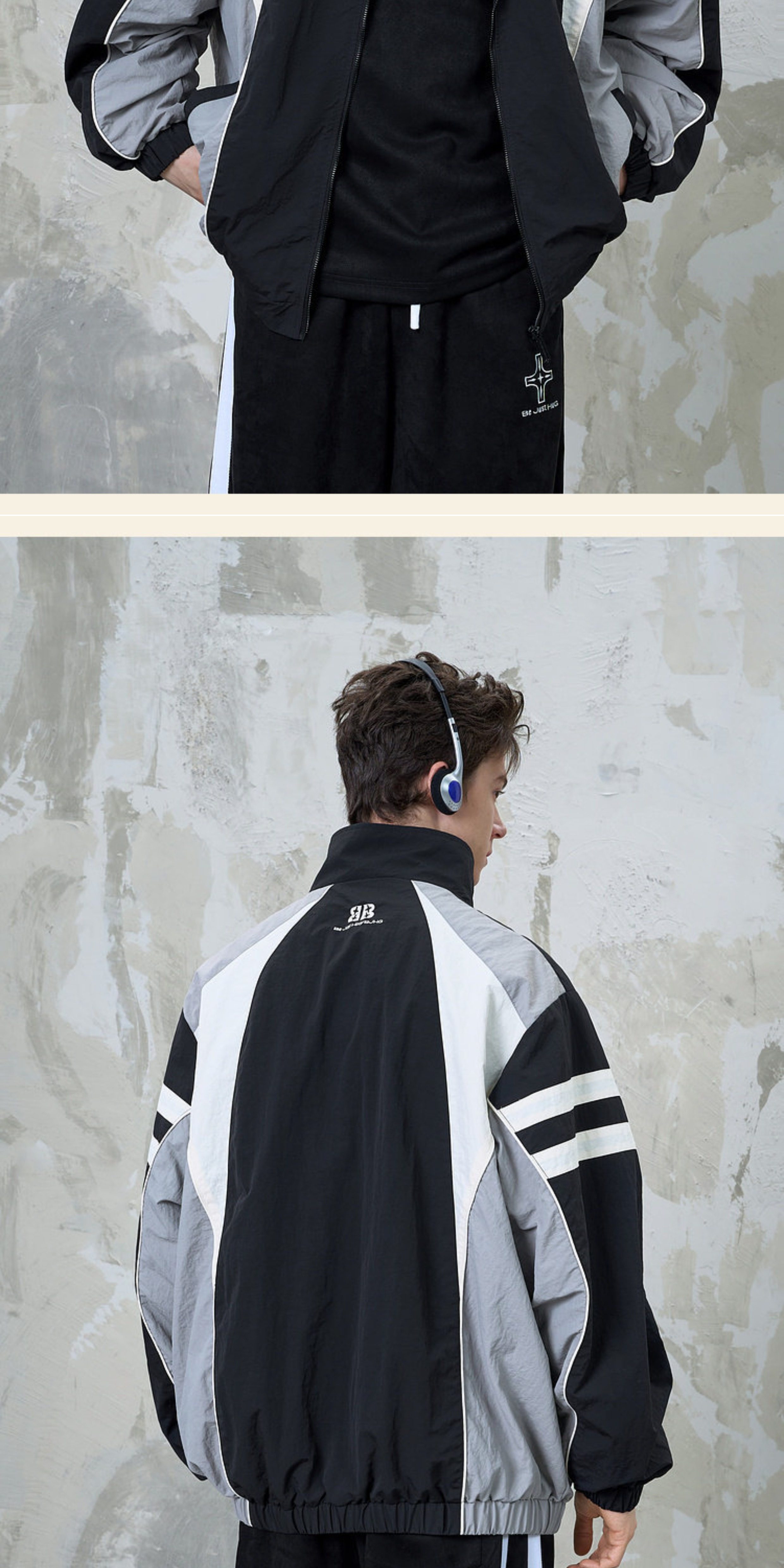 BJHG Stand Collar Zip-Up Bomber Jacket