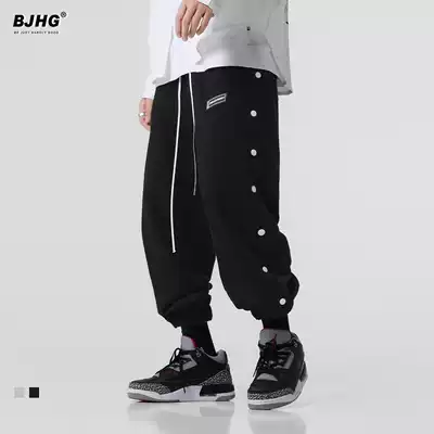 Autumn plus velvet thickened breasted casual pants men's Tide brand INS guard pants Joker loose sports trousers