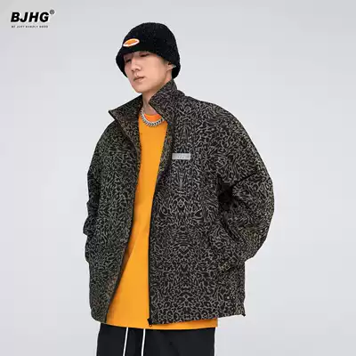 Autumn retro BAO WEN full printing stand-up collar jacket men's trend European and American street hip-hop HIPHOP ruffian handsome loose jacket