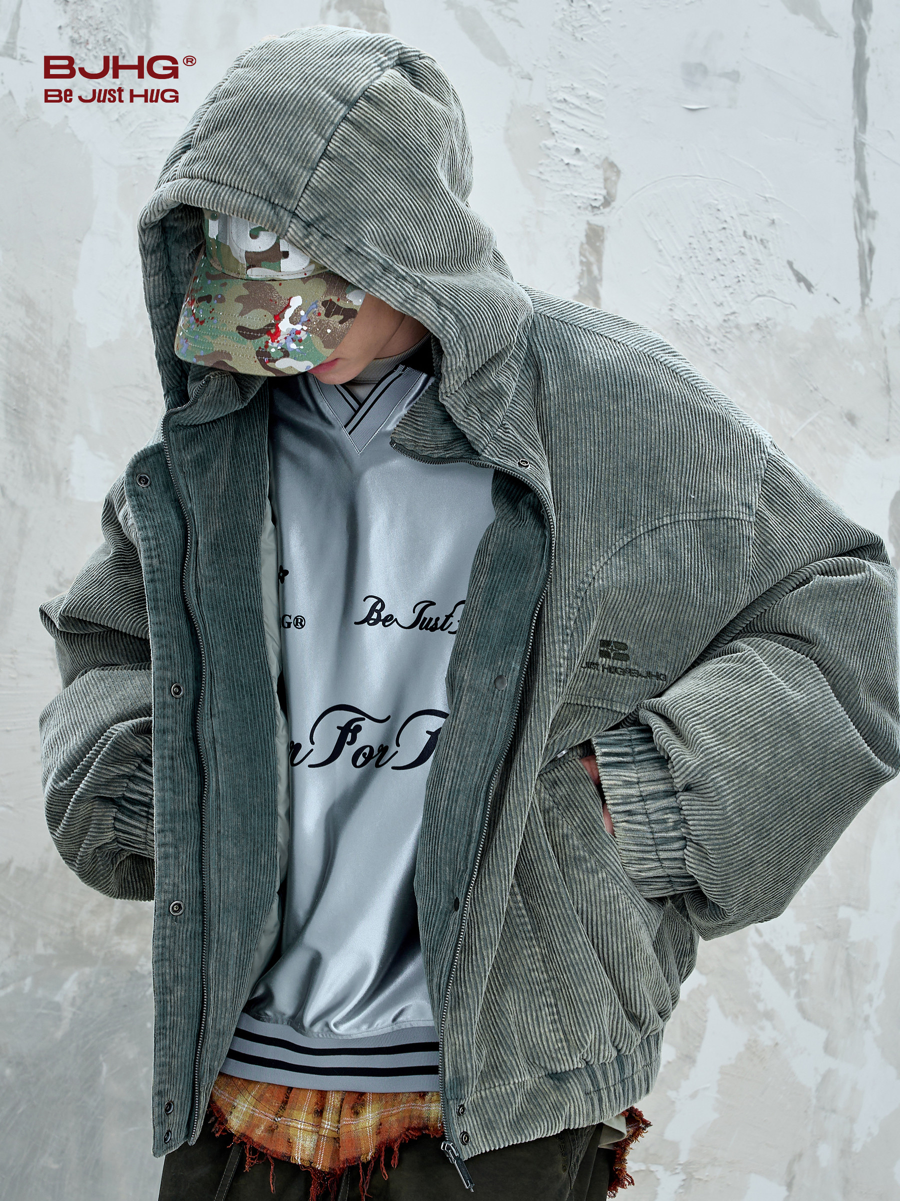 Bjhg Reckless Corduroy down Jacket Men's Winter Retro Barn Style American down Jacket Men's Coat