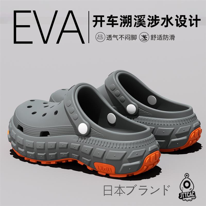 Japanese Jt Driving Clogs for Men, New Summer Model, Thick-Soled, Non-Slip, Odor-Resistant, Arch Support, Outdoor Water Shoes
