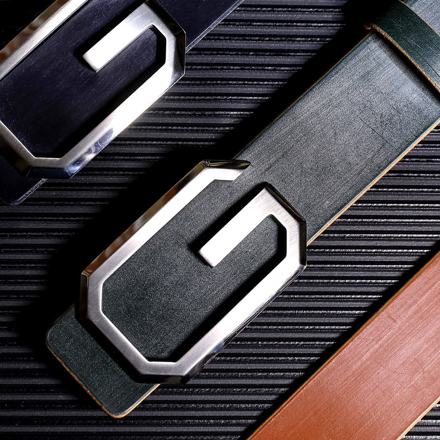 Pure titanium G-type ultra-light hypoallergenic 34mm 38mm wide British JE horse rein leather first layer cowhide men's business belt
