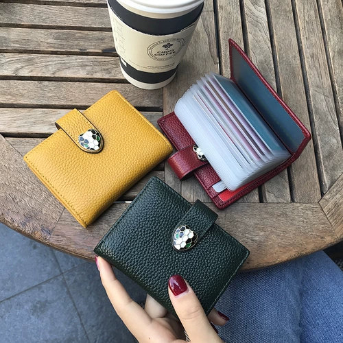 Картхолдер, маленькая ультратонкая тонкая вместительная и большая изысканная антимагнитная сумка через плечо, из натуральной кожи