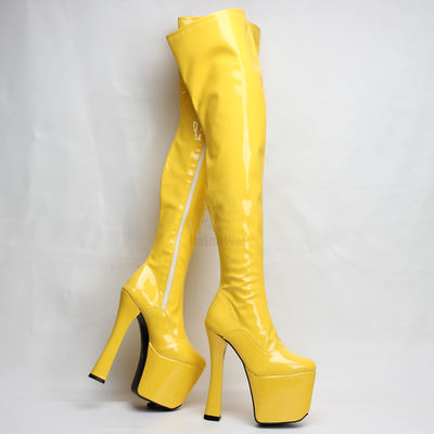 (38 size Bargain Area) Plus-size costume high-heeled, irregular-shaped stage high-heeled boots in stock, collect and follow