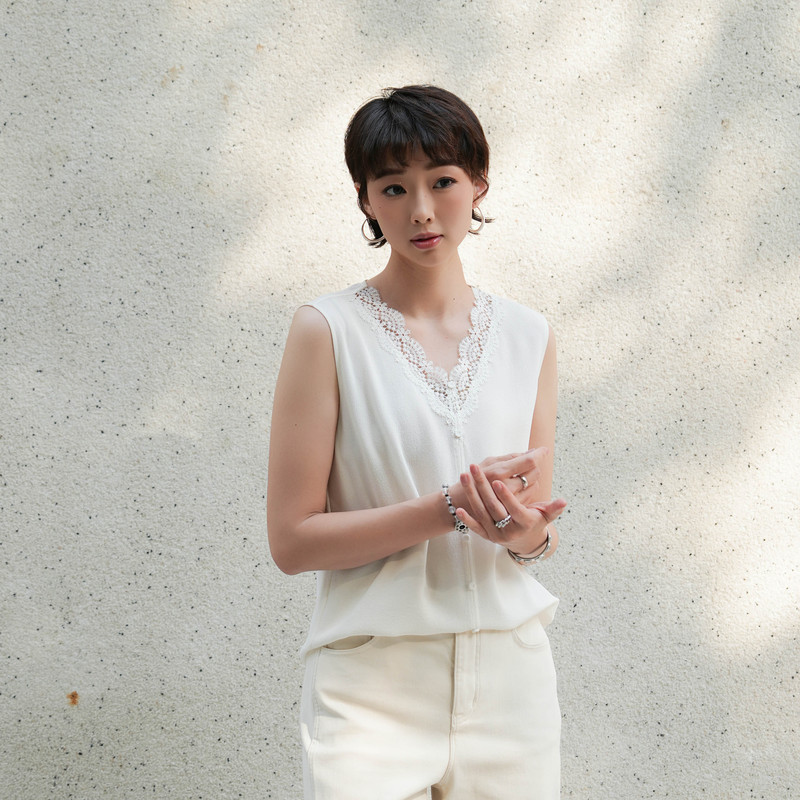 Chongmi 23mm Heavy Crepe Silk Vest for Women, Sleeveless Summer 2026 New Style, Inner Wear Mulberry Silk Top t Chongmi 23mm Heavy Crepe Silk Vest for Women, Sleeveless Summer 2026 New Style, Inner Wear Mulberry Silk Top t