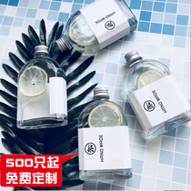 Disposable glass beverage bottle oil citrus tea wine bottle Creative packaging bottle flat square bottle ins juice cup