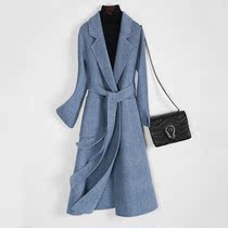 Sandro Fashiong Hepburn style double-sided cashmere coat womens winter long coat autumn and winter Woolen