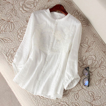  Sandro Svpr white shirt womens 2021 summer new thin design sense niche loose temperament shirt