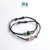 Tự nhiên obsidian dâu pha lê vòng tay nữ lừa hoa đào Sen nhỏ tươi sterling bạc bện tay người yêu dây Vòng đeo tay Clasp