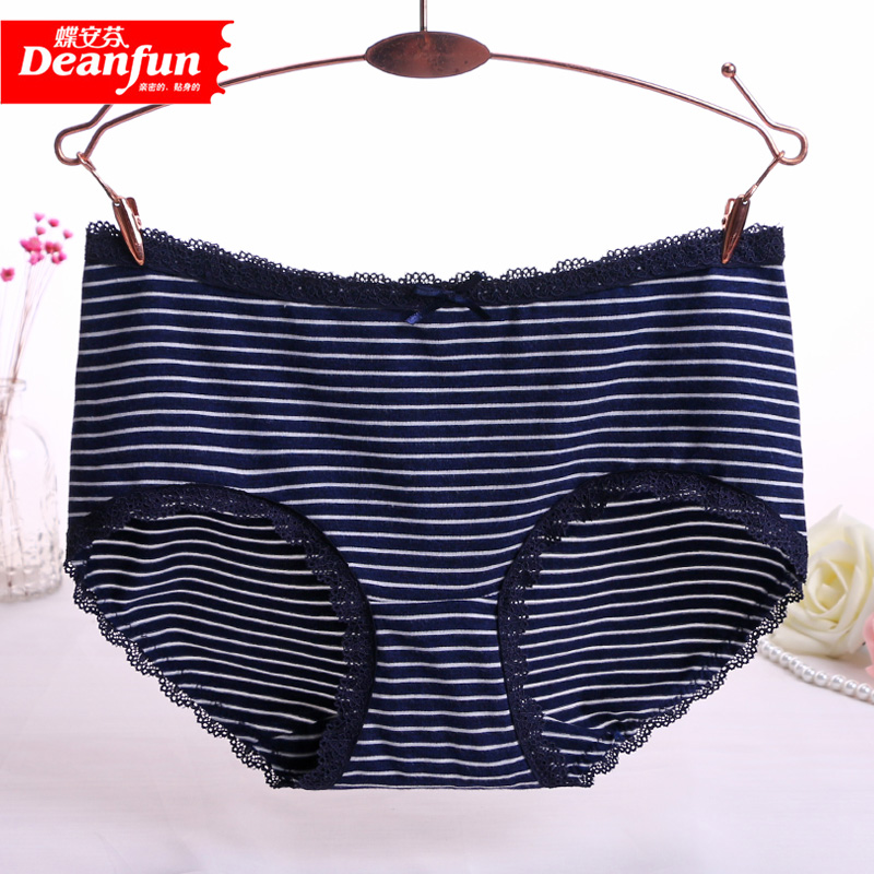 Authentic quần lót bướm Anfen womens thở bông vải sexy ren sọc eo đánh dấu ít phụ nữ phẳng góc quần.