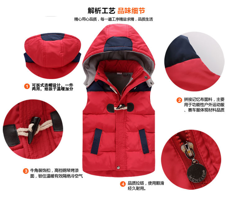 Áo vest bé trai cotton mùa đông 2 áo vest trẻ em 3 áo vest bé 4 cộng nhung dày 5 áo vest bé trai ấm áp 6 tuổi 7 quần áo trẻ em hàn quốc