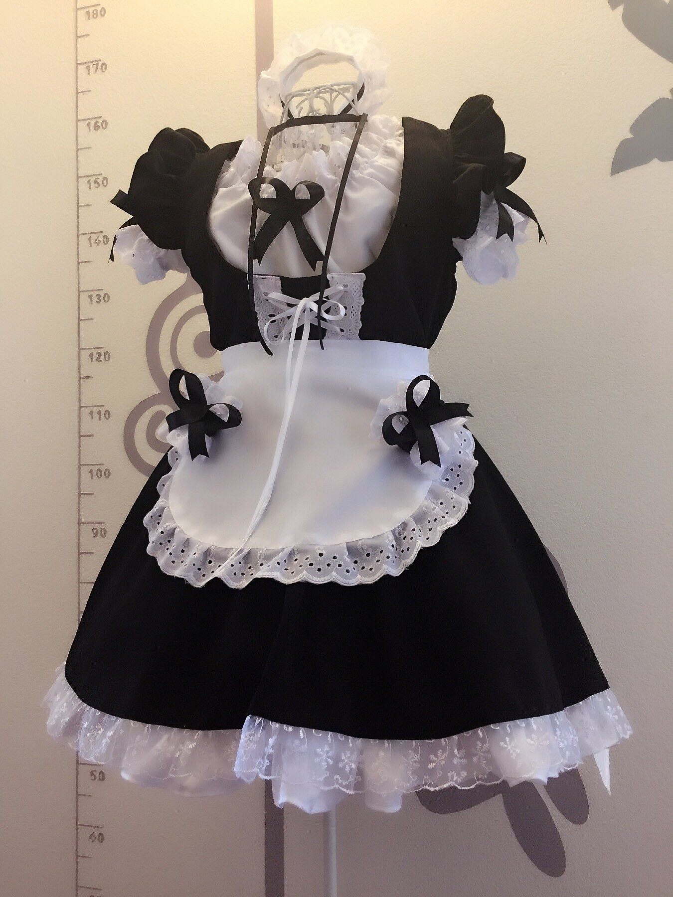 Maid dress black and white six-piece anime cosplay women cute maid cos clothing dress lolita