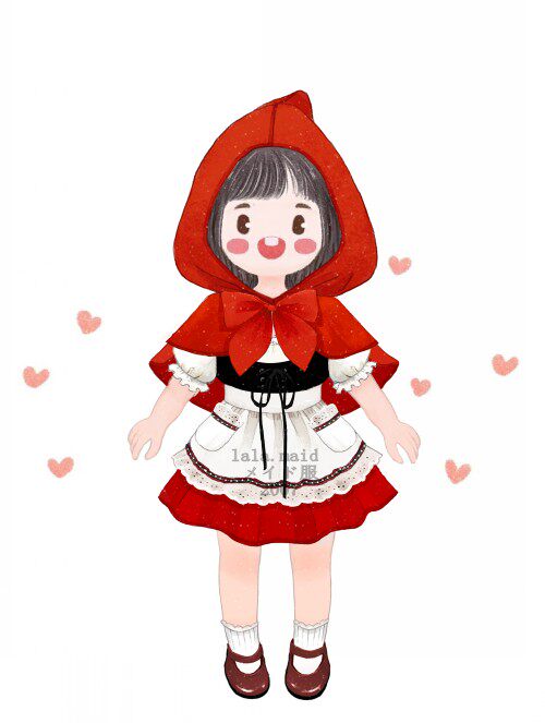 2021 Christmas Classic Little Red Riding Hood maid 3-piece maid outfit shawl cosplay maid outfit