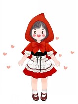 2021 Christmas classic Little Red Riding Hood maid 3-piece set maid outfit shawl cosplay maid outfit