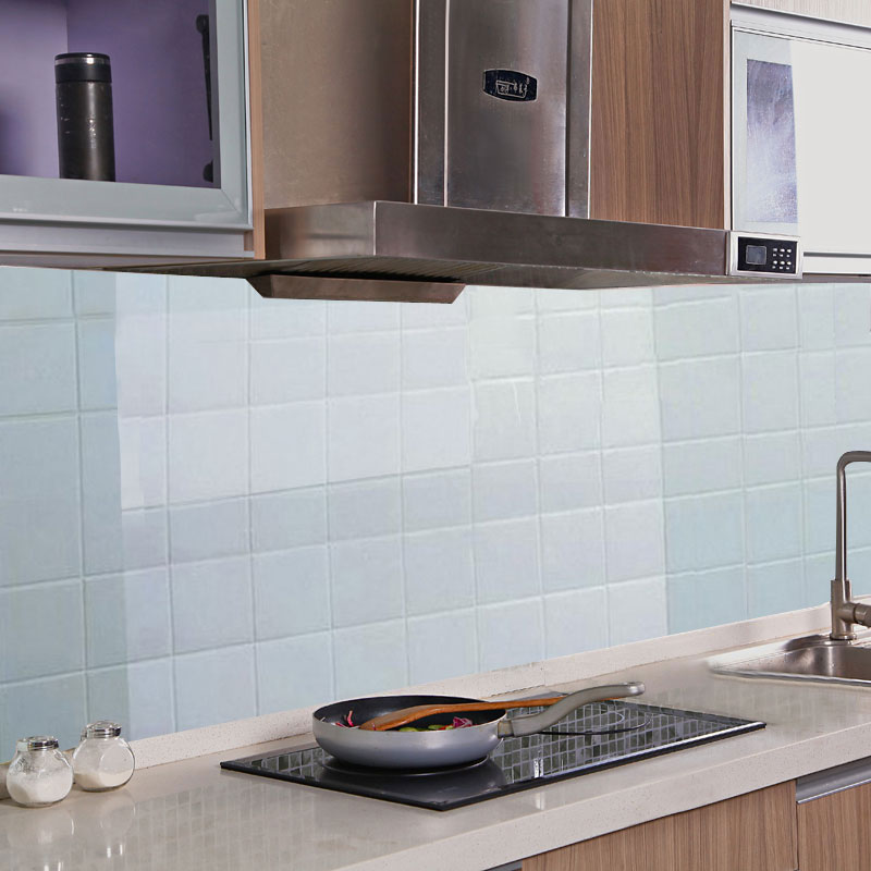 Kitchen self-adhesive anti-oil stickers transparent waterproof tile high temperature resistant wall stickers stove anti-oil pollution film oil-separating smoke paper
