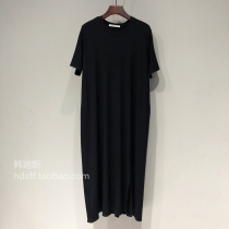 2022 spring and summer South Korean ulzzang new downswing open fork loose with a slim length of T-dress and dress for women