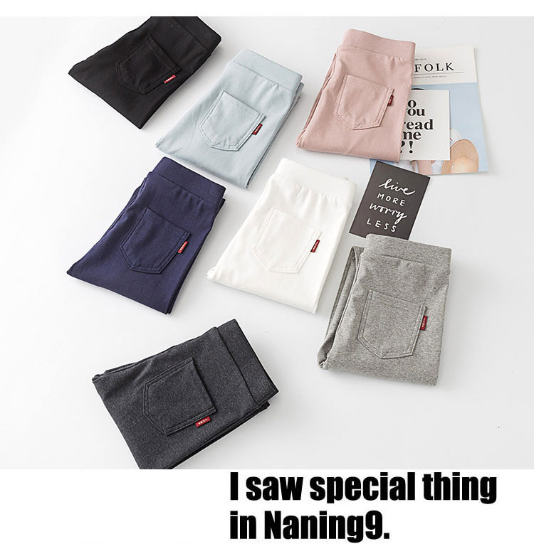 Bên ngoài mặc quần legging nữ mùa xuân mới túi cotton chân quần thun rộng vừa vặn là quần chín mỏng quần jean nữ xịn