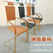 Modern Pure Hand Woven New Imitation Vine High Leaning Back Chair Balcony Patio Casual Iron Art Rattan Chair Computer Office Chair