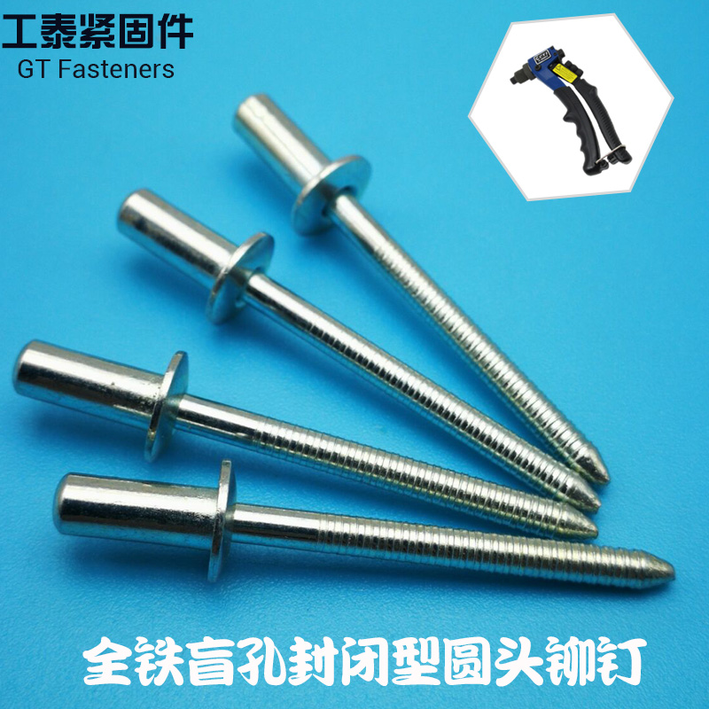 Closed flat round head blind rivets m2 4m3 2m4 8m6 4 all-iron galvanized rivet screws GB12615