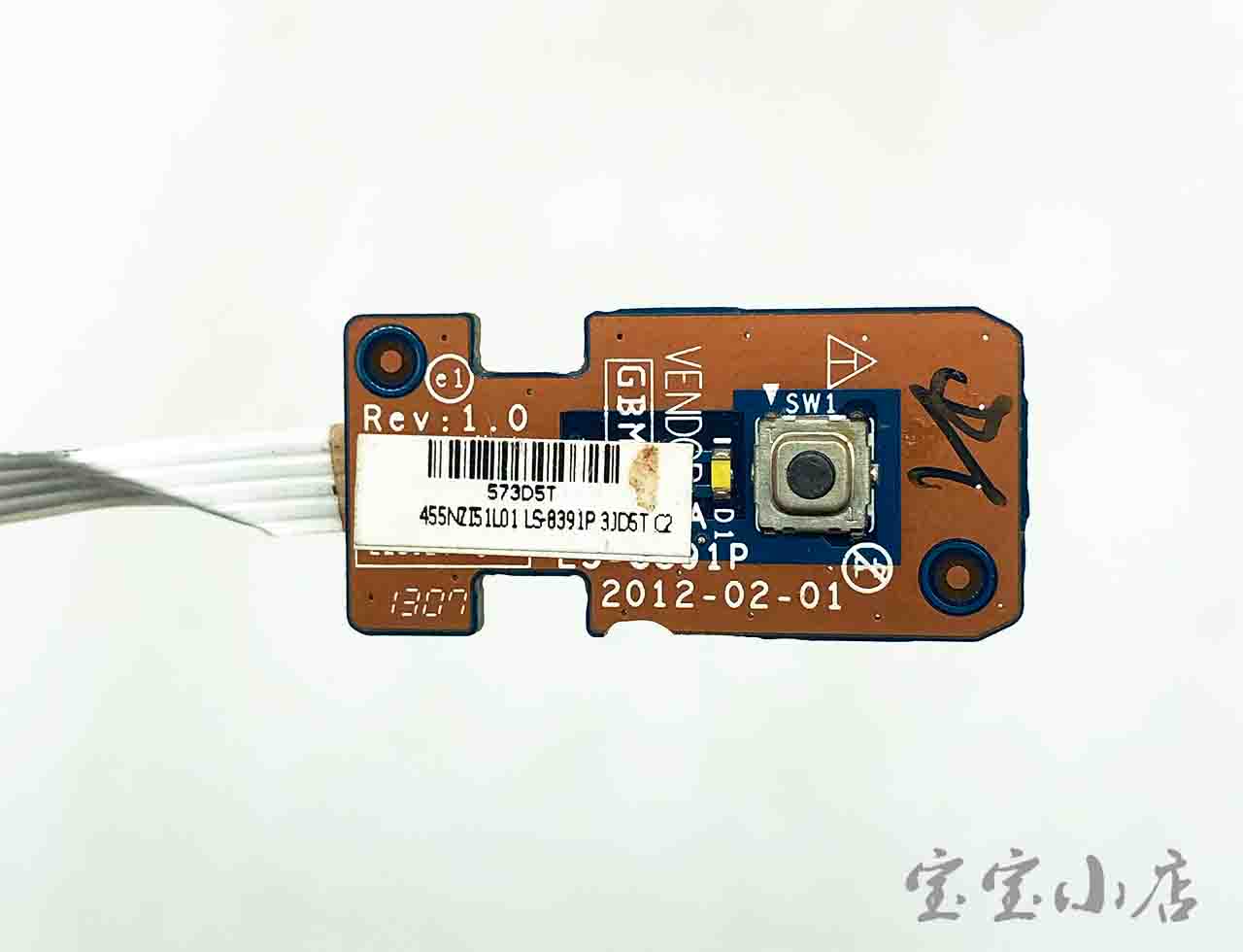 东芝Toshiba Satellite P850 P855 P855D 电源开关按键开机小板Power Button Board LS-8391P