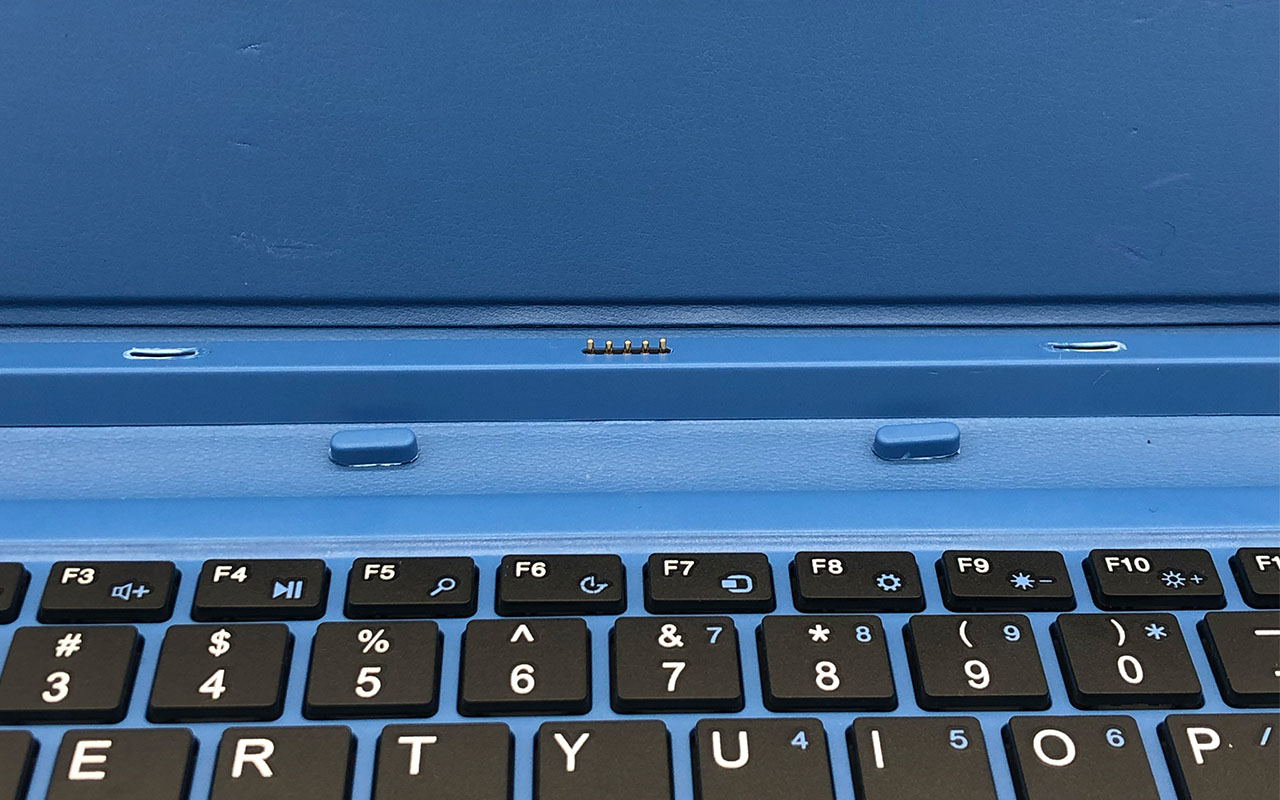 万能通用型 10.6寸 5pin pogo 平板键盘改装教程 磁铁调整图示 适用于 驰为 台电 中柏 Ezpad 8 改装EB-WIN52 magnetic 5 POGO PIN tablet keyboard with case