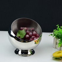 Stainless Steel Fruit Pan Inclined opening bowl Spherical Seasoning Jar Bar KTV Countertop Containing Silo Salad Snack Candy Bowl