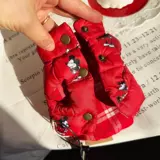 Зимний красный пуховик, утепленный жилет