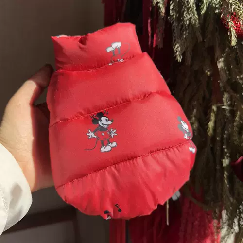 Зимний красный пуховик, утепленный жилет