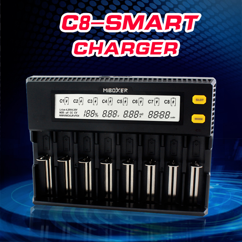 miboxer c8 18650Lithiumbatt SMARTCHARGER  lifepo4 ni-mh26650