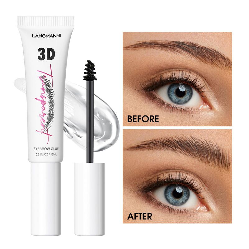 Three-Dimensional Shaping Eyebrow Gel, European and American Wild Eyebrow Styling Gel, Transparent Color-Fixing Quick-Drying Eyebrow Raincoat, Natural Shaping