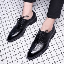 Crocodile leather shoes men Korean leather teenagers with suit British business formal wear casual mens shoes wild trend