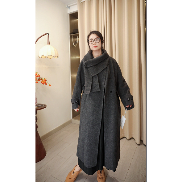 Marsili | Kendis | Luo R Lin | Special Edition Latest Model - Sheep Wool + Camel Hair Coat with Scarf 1316 Marsili | Kendis | Luo R Lin | Special Edition Latest Model - Sheep Wool + Camel Hair Coat with Scarf 1316